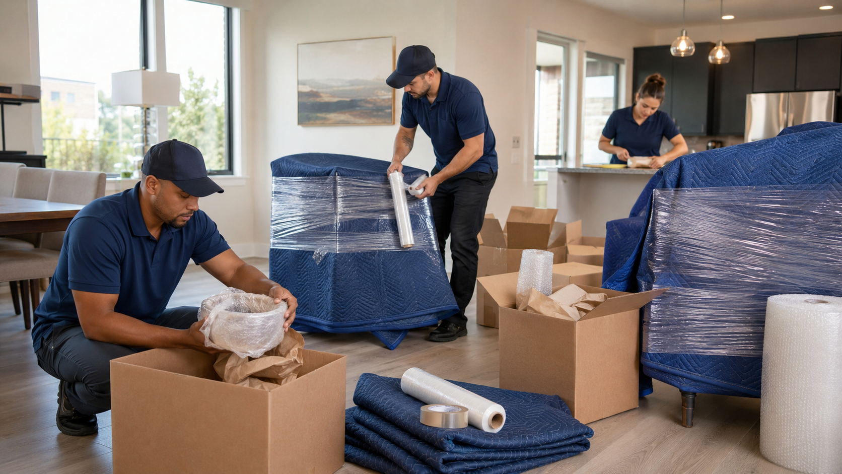 Packing and furniture protection services for a Bethesda MD move